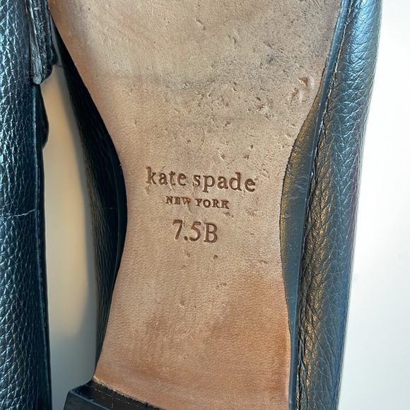 Kate spade black leather loafers shoes size 7.5B - Picture 5 of 5